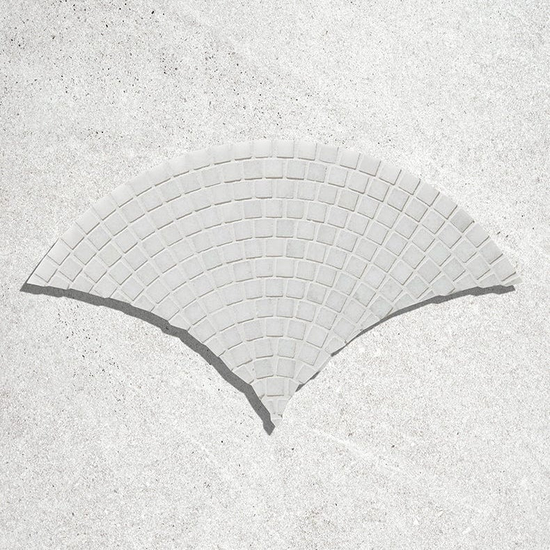 Image of Long Island Marble Honed Fan Mosaic 43.2 x 25 x 1.0cm-Ca Pietra-Tile.co.uk