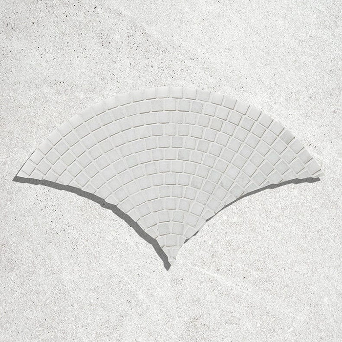 Long Island Marble Honed Fan Mosaic 43.2 x 25 x 1.0cm-Ca Pietra-Tile.co.uk