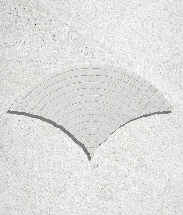 Long Island Marble Honed Fan Mosaic - Swatch Sample - Delivered separately by Ca Pietra-sample-sample-Tile.co.uk