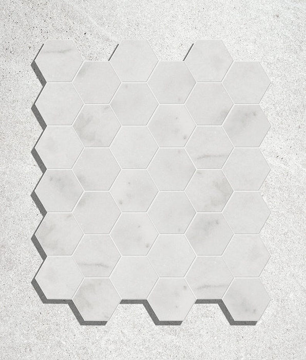 Long Island Marble Small Hexagon Mosaic - Swatch Sample - Delivered separately by Ca Pietra-sample-sample-Tile.co.uk