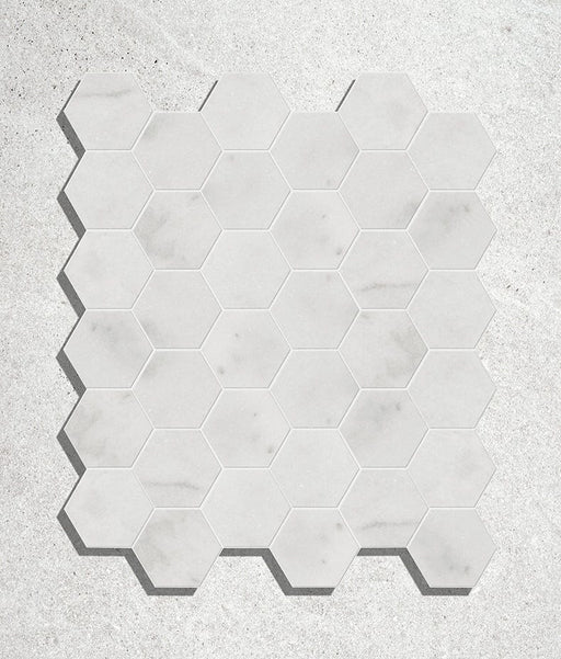Long Island Marble Small Hexagon Mosaic 26 x 30.5 x 1.0cm-Ca Pietra-Tile.co.uk