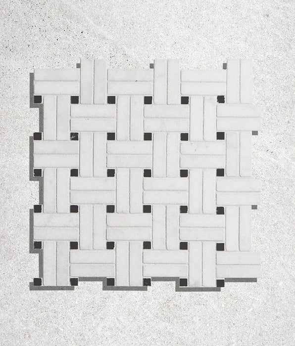 Long Island Marble Honed Wicker Mosaic - Swatch Sample - Delivered separately by Ca Pietra-sample-sample-Tile.co.uk