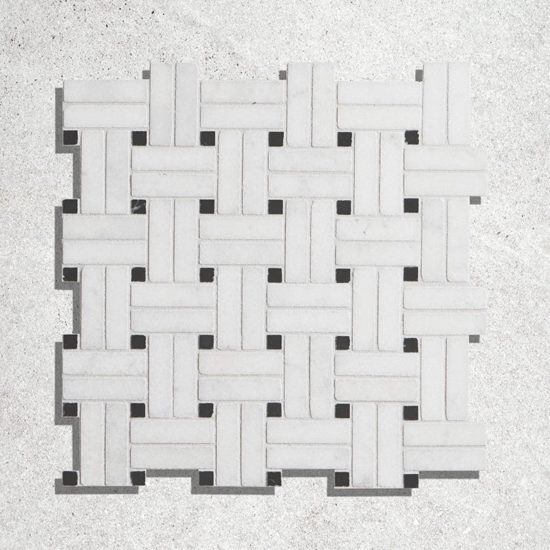 Image of Long Island Marble Honed Wicker Mosaic 28.6 x 28.6 x 1.0cm-Ca Pietra-Tile.co.uk