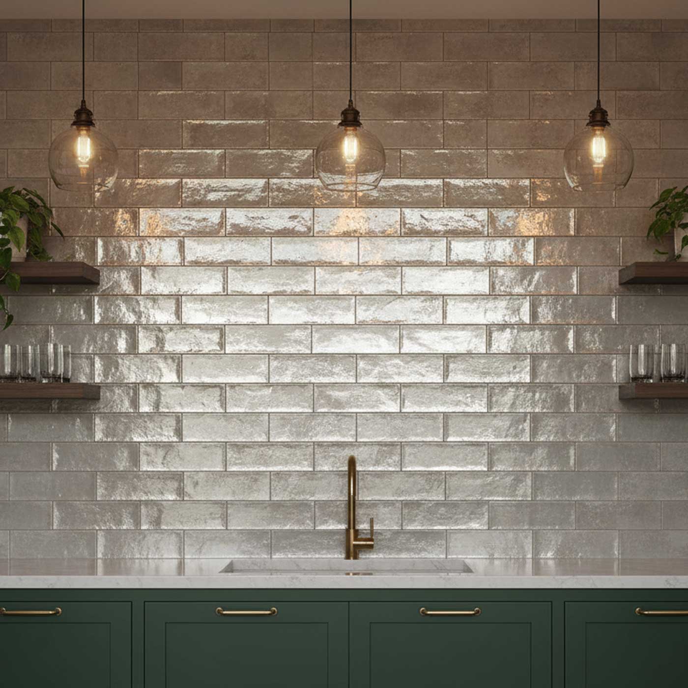 Image of Luna Silver Brick tile 10x30cm-Brick style tiles-Mainzu Ceramica-Tile.co.uk