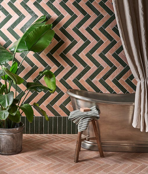 Image of Marlborough Porcelain Parquet Forest Green Gloss - 7 x 28cm-Porcelain Tile-Ca Pietra-Tile.co.uk