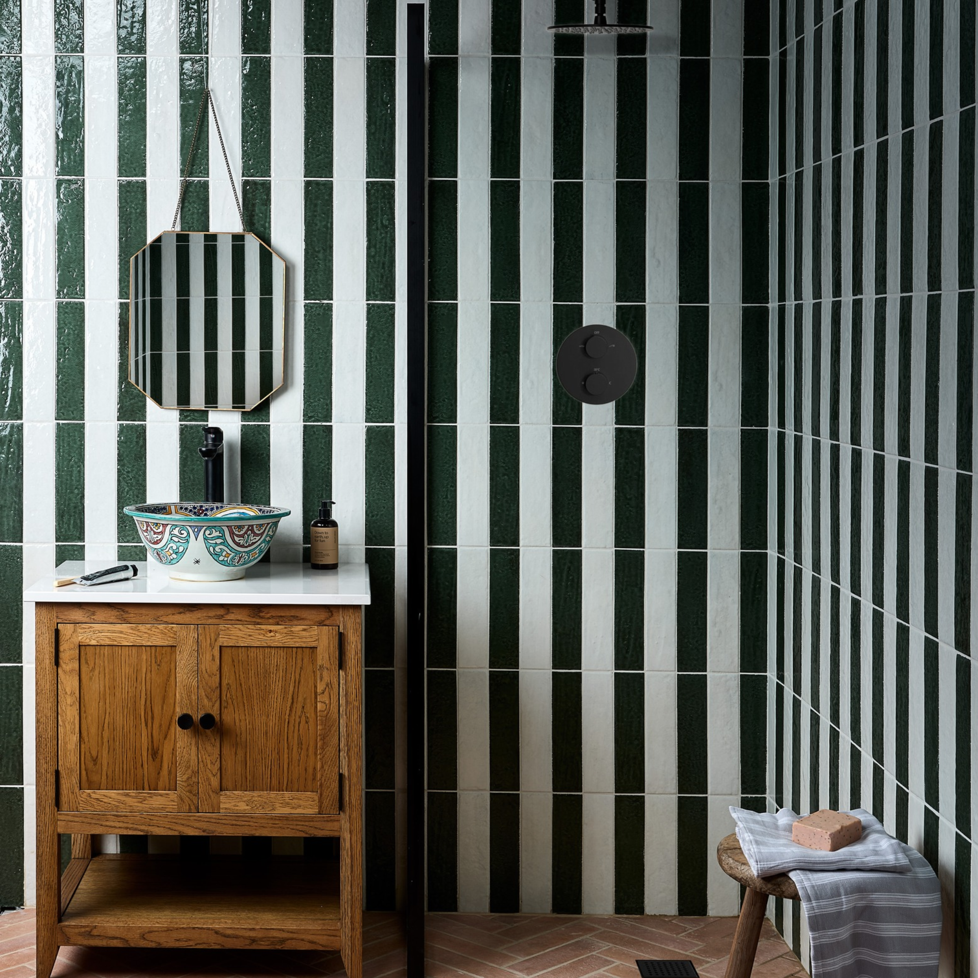 Image of Marlborough Porcelain Parquet Forest Green Gloss - 7 x 28cm-Porcelain Tile-Ca Pietra-Tile.co.uk