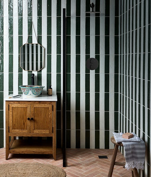 Image of Marlborough Porcelain Parquet Forest Green Gloss - 7 x 28cm-Porcelain Tile-Ca Pietra-Tile.co.uk