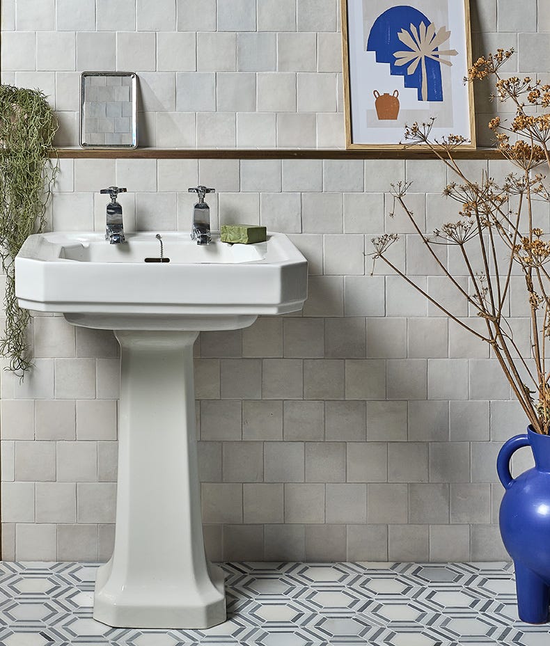Image of Maroc Porcelain Bianco 9.9 x 9.9cm-Ca Pietra-Tile.co.uk