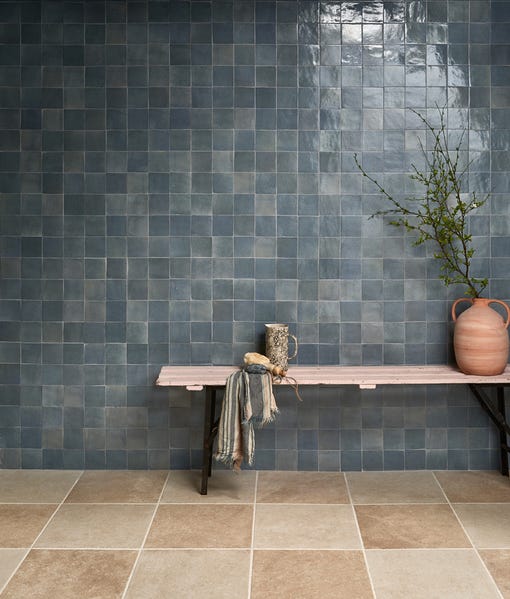 Image of Maroc Porcelain Powder Blue - 9.9 x 9.9 x 1cm-Ca Pietra-Tile.co.uk