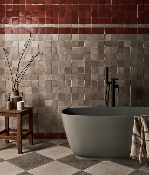 Image of Maroc Porcelain Wool - 9.9 x 9.9 x 1cm-Ca Pietra-Tile.co.uk