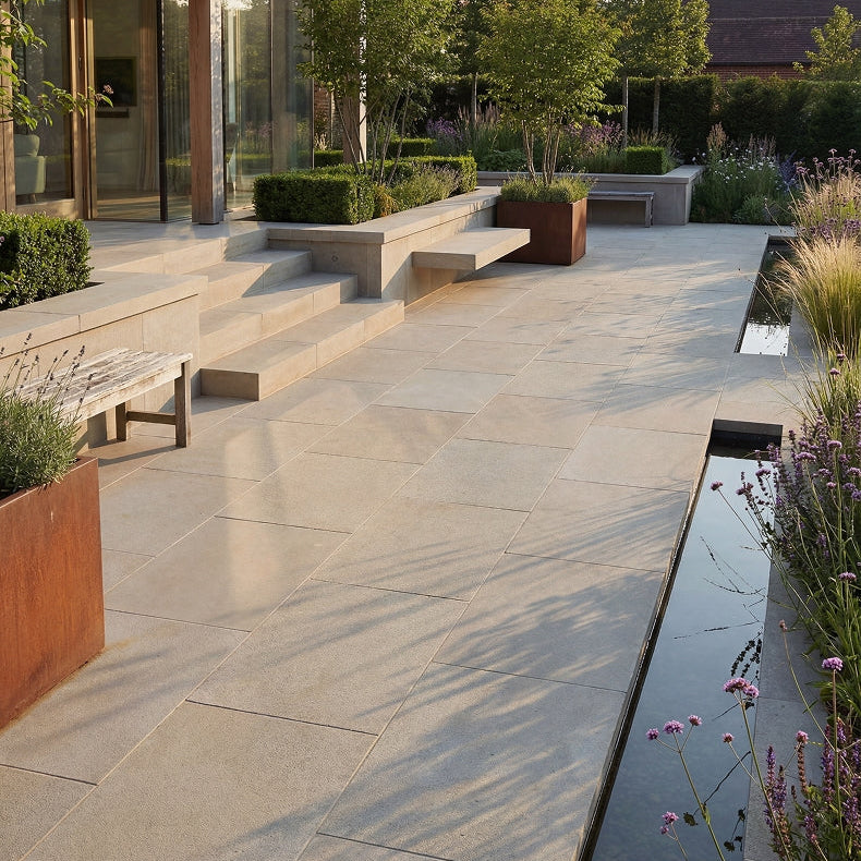 Image of Matravers Sandstone Sawn 60 x 90 x 3.0cm-Outdoor Limestone Floor Tiles-Ca Pietra-Tile.co.uk