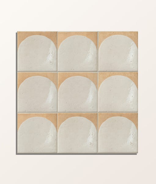 Image of Menara White Arches Porcelain - 15 x 15 x 0.8cm-Ca Pietra-Tile.co.uk