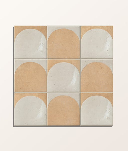 Image of Menara White Arches Porcelain - 15 x 15 x 0.8cm-Ca Pietra-Tile.co.uk