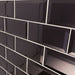 Metro Black Gloss Bevelled Brick tile 10x20cm-Brick style tiles-Salcamar-tile.co.uk
