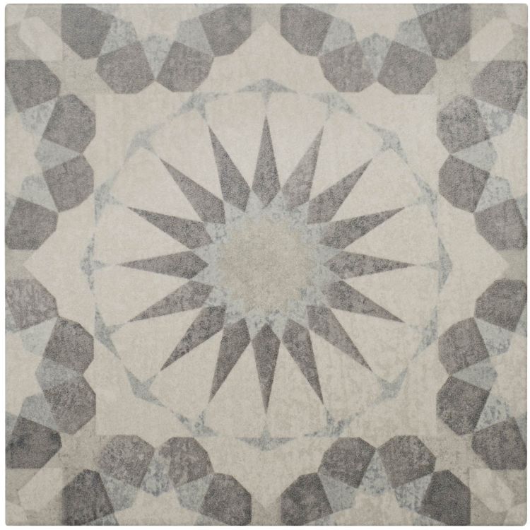 Image of Decorative tile with geometric pattern on a beige background