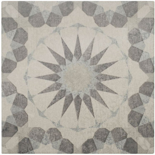 Decorative tile with geometric pattern on a beige background