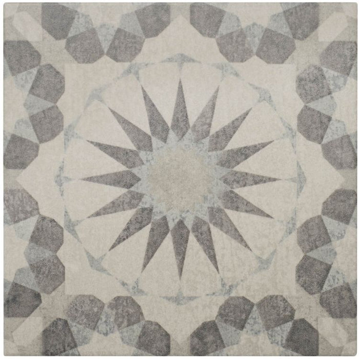 Decorative tile with geometric pattern on a beige background