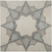 Geometric patterned tile with star design on a beige background