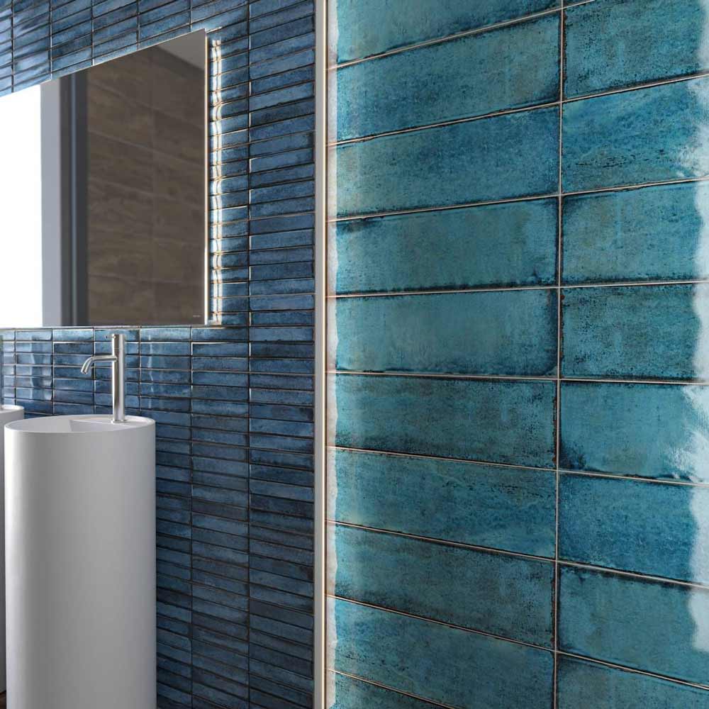 Image of Montblanc Blue Tile Original Style Tileworks 20x60cm-Ceramic wall tile-Original Style - stock-tile.co.uk