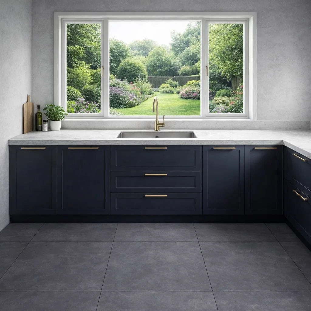 Image of Motion Anthracite Porcelain tile 80x80cm-Large format-Tile Space-Tile.co.uk