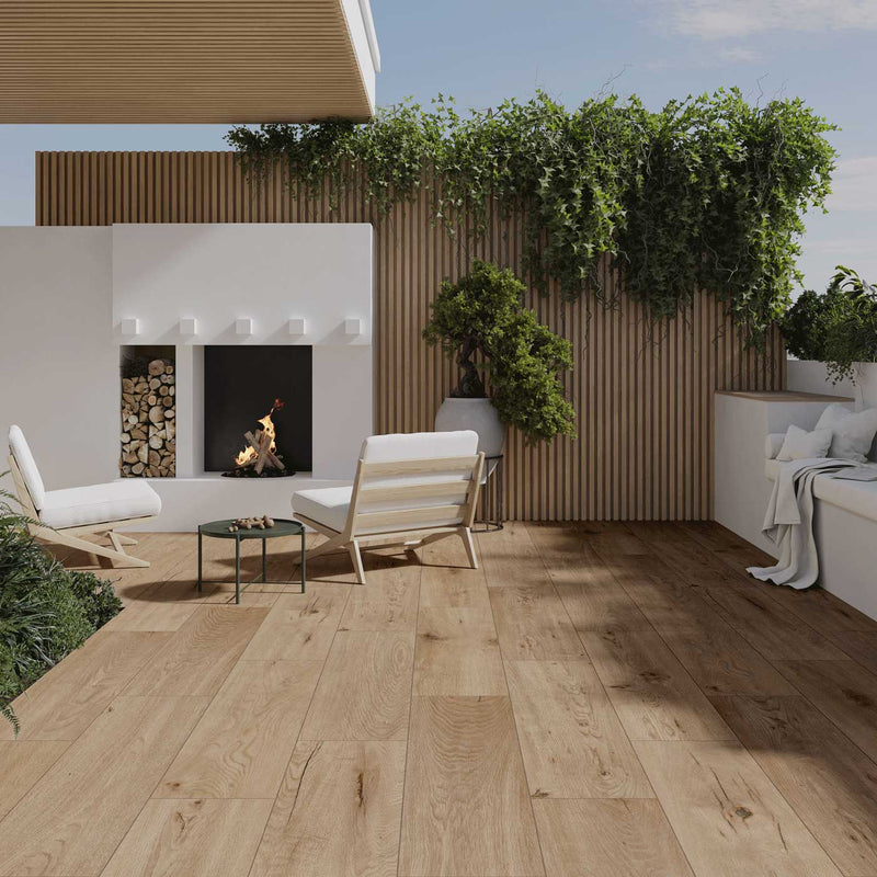 Image of Sherwood Honey Outdoor Porcelain tile 29.5x119.5cm-20mm Porcelain tile-Monumental-Tile.co.uk