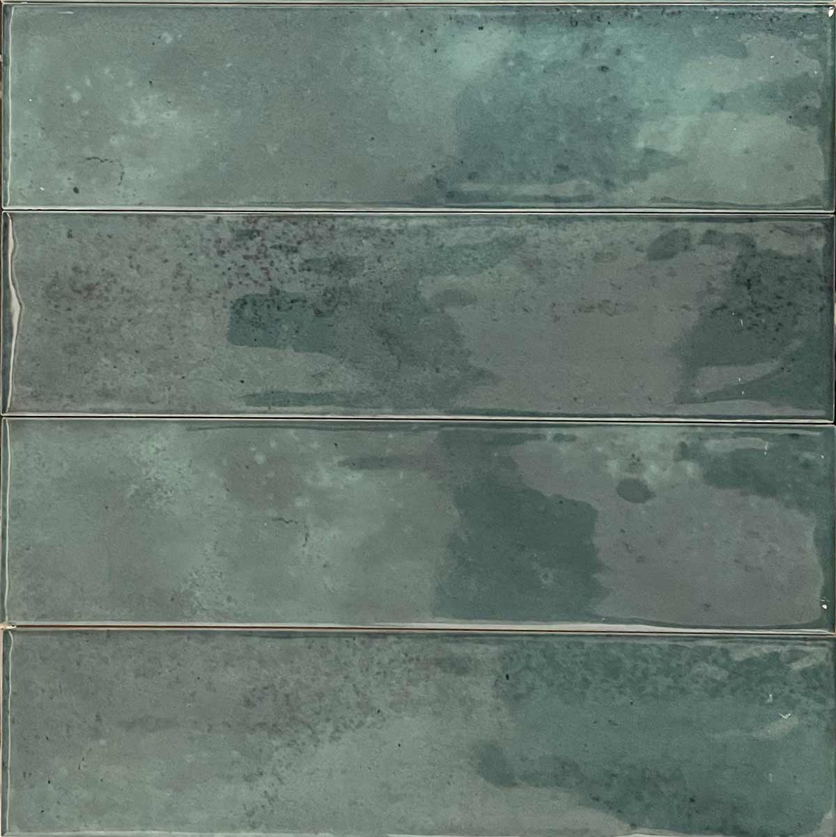 Image of Nissel Emerald Brick Tile 7.5x30cm-Ceramic wall tile-Mayolica-tile.co.uk