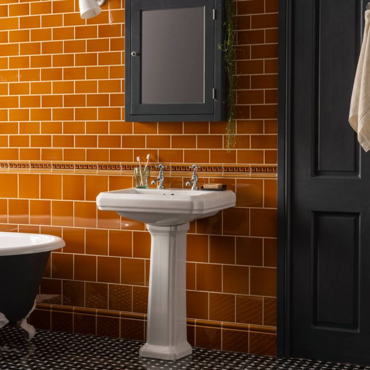 Image of Ochre Skirting Tile 15.2x15.2cm-Ceramic Tiles-Original Style-Tile.co.uk