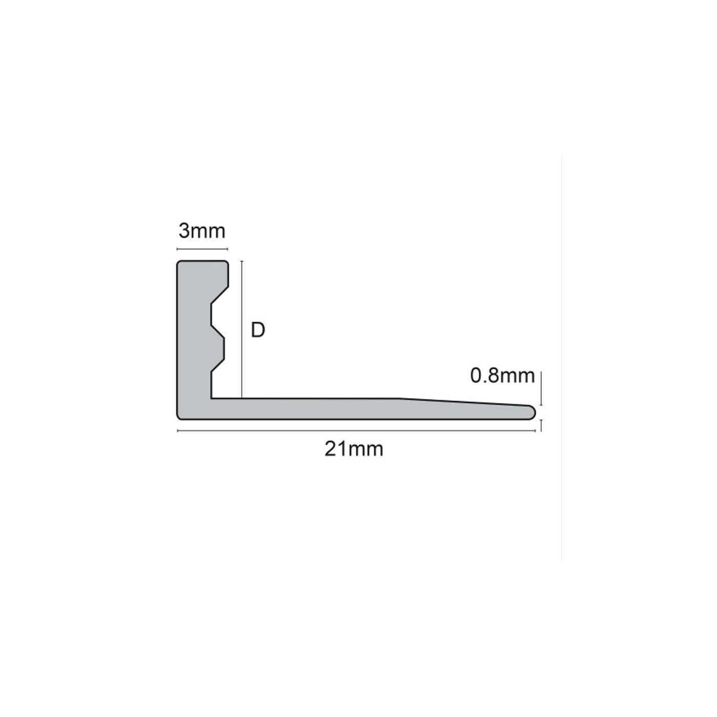 Image of Genesis Grey Plastic Straight Edge Tile Trim-Trim-Genesis-Tile.co.uk