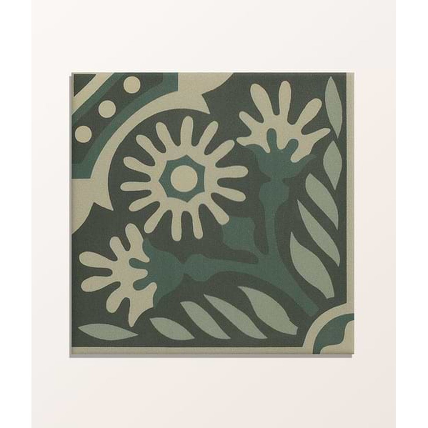 Image of Decorative tile with floral pattern on a white background