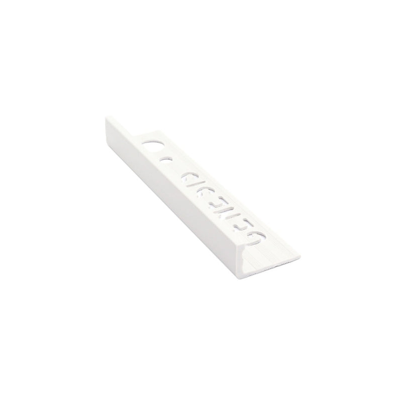 Image of white tile trim on white background 