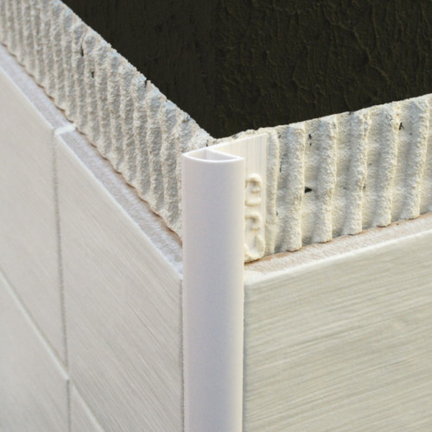 Image of Genesis White Plastic Round Edge Tile Trim-Trim-Genesis-Tile.co.uk