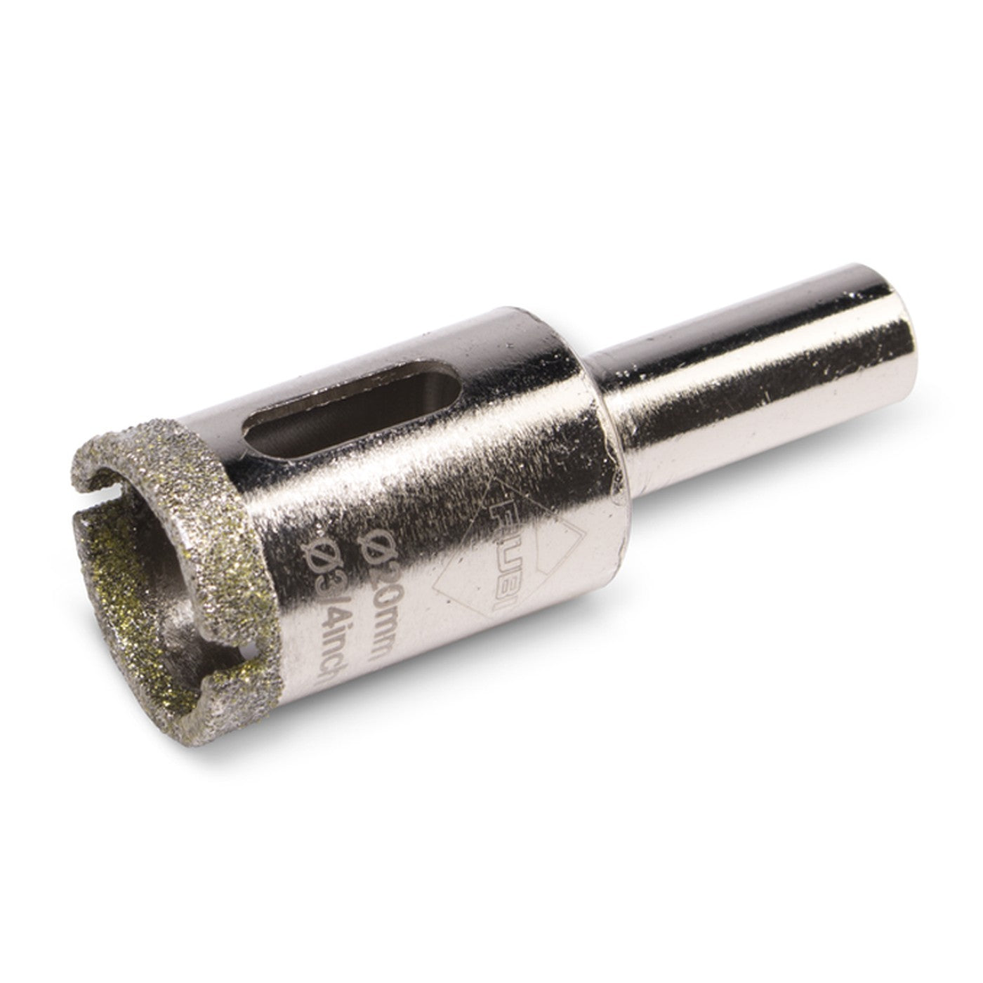 Image of Silver drill bit on white background