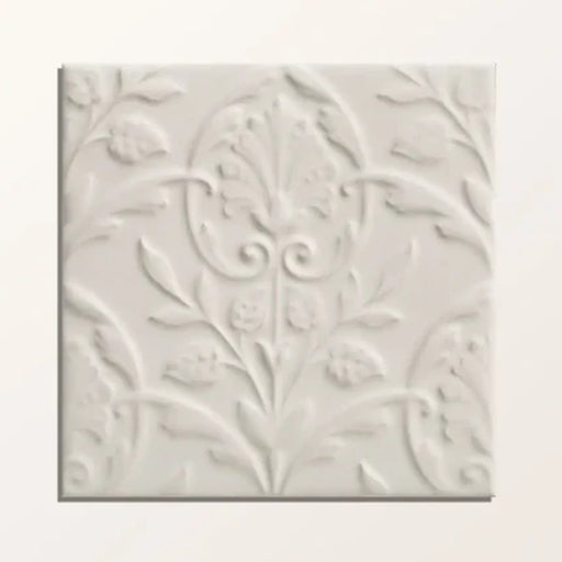 Small square white patterned tile