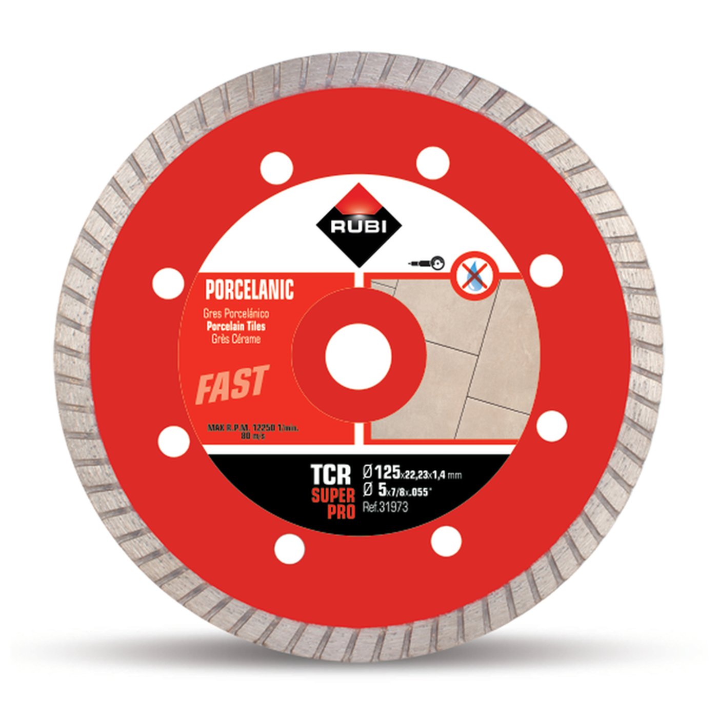 Image of Diamond blade with Rubi branding on a white background