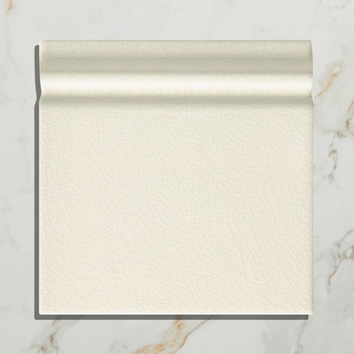 Image of Victorian Style Antique White Skirting tile Crackle Glaze 