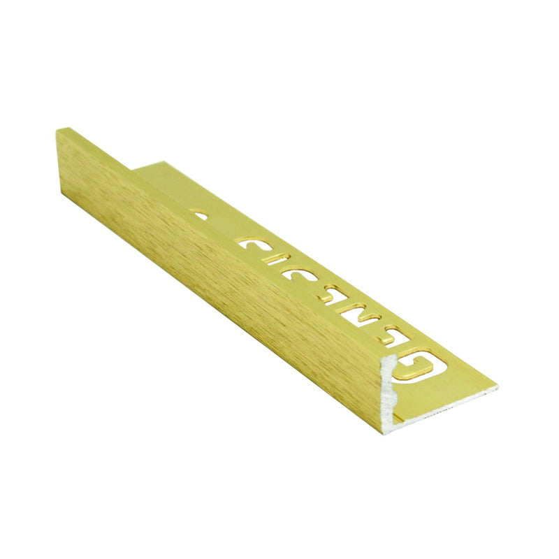 Image of Genesis Brushed Brass Straight Edge Aluminium Tile Trim-Trim-Genesis-Tile.co.uk