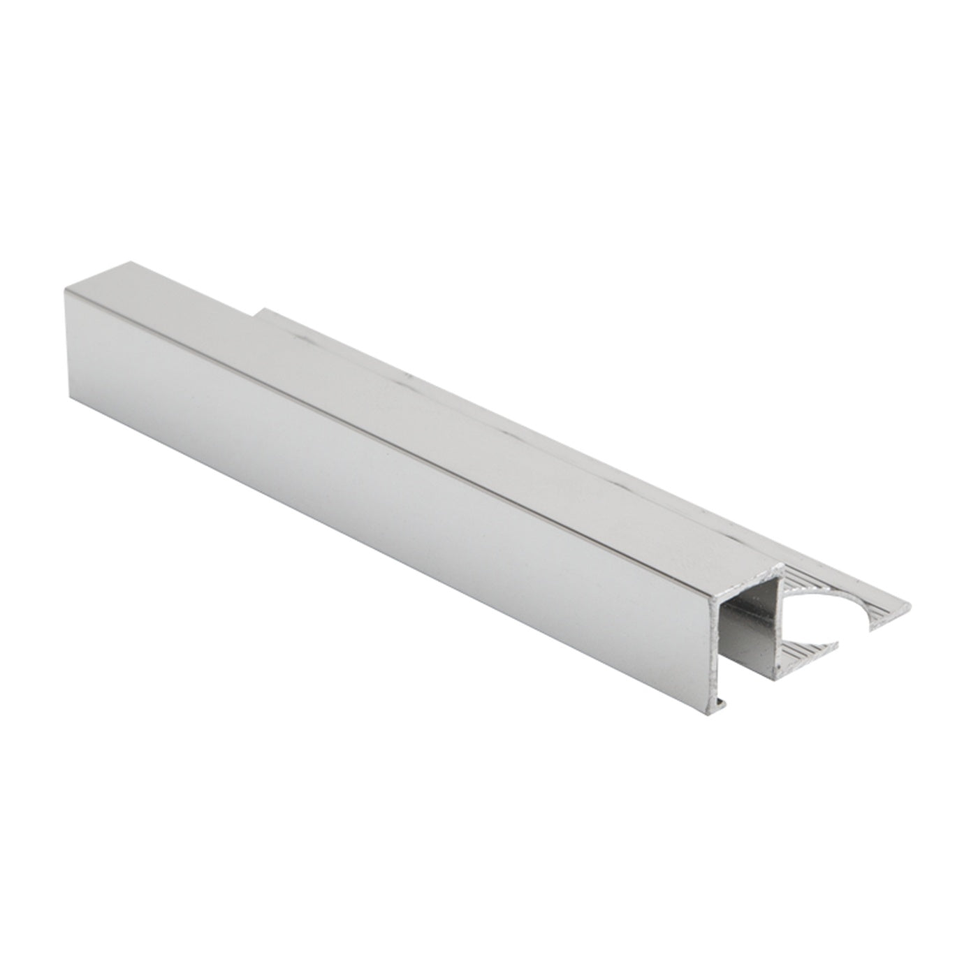 Image of Premtool Square Edge Polished Silver Aluminium Tile Trim-Trim-Premtool-Tile.co.uk