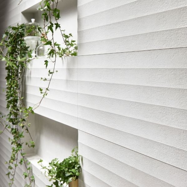 Image of Fluted White Decor Wall Tile 30x90cm-Ceramic wall tile-Keros-Tile.co.uk