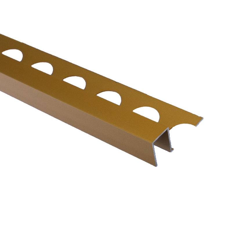 Image of Premtool Contract Metal Square Edge Matt Gold Aluminium Tile Trim-Trim-Premtool-Tile.co.uk