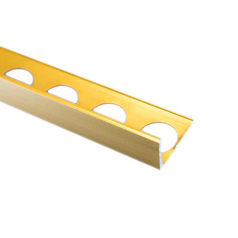 Image of Premtool Contract Metal Straight Edge Bright Gold Aluminium Tile Trim-Trim-Premtool-Tile.co.uk