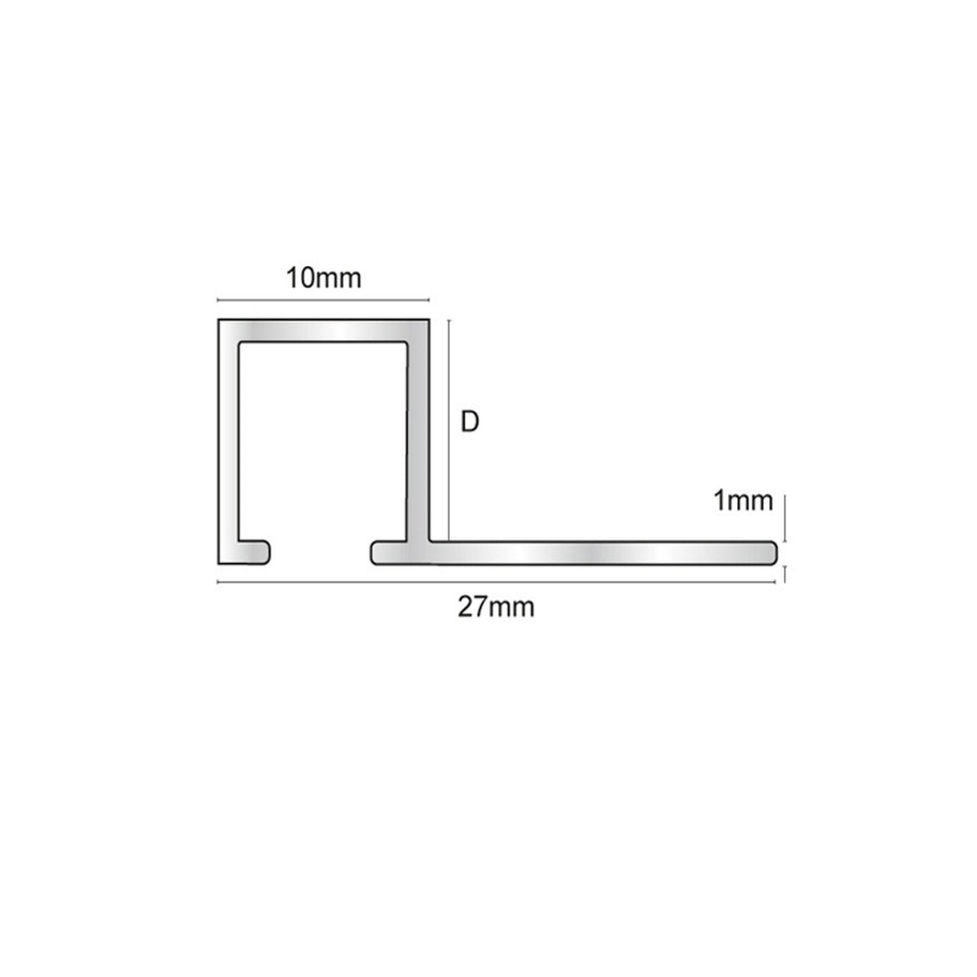 Image of Genesis Brushed Gold Square Edge Aluminium Tile Trim-Trim-Genesis-Tile.co.uk