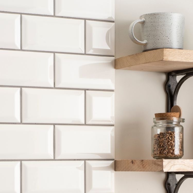 Image of Vintage White Metro Finishing Tile 7.5x7.5cm-Ceramic wall tile-Original Style-Tile.co.uk
