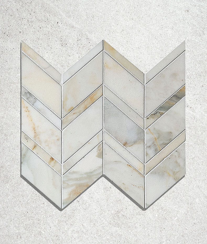 Image of Palazzo Oro Honed Chevron 28 x 29.5 x 1.0cm-Ca Pietra-Tile.co.uk
