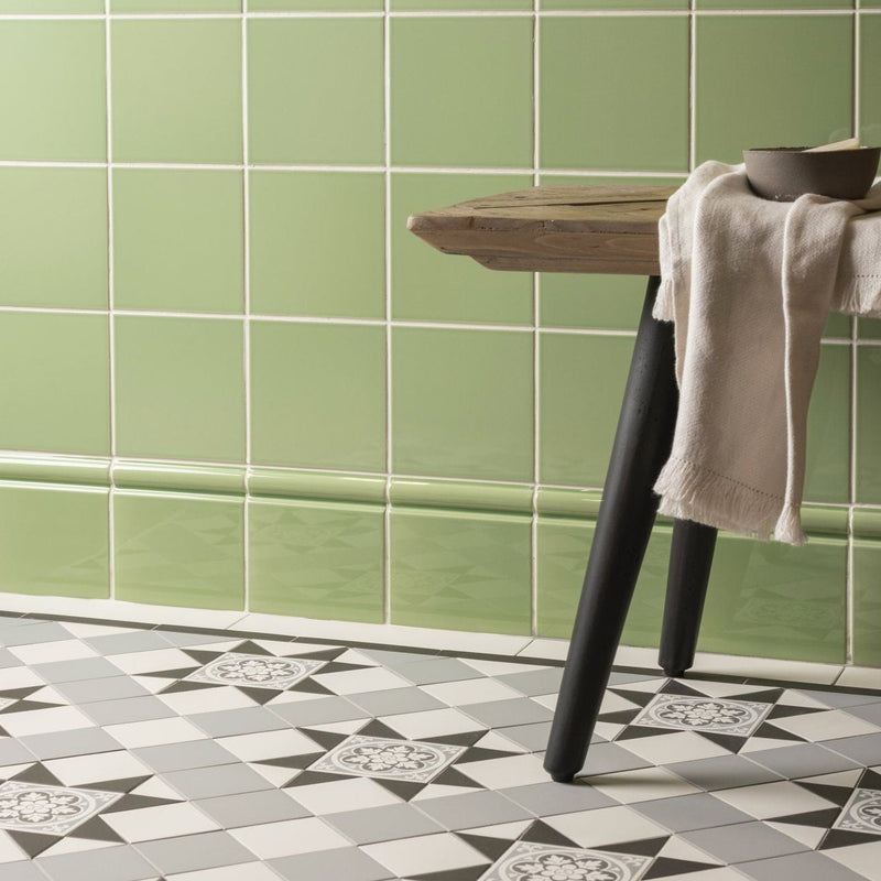 Image of Palm Green Skirting Tile 15.2x15.2cm-Ceramic Tiles-Original Style-Tile.co.uk
