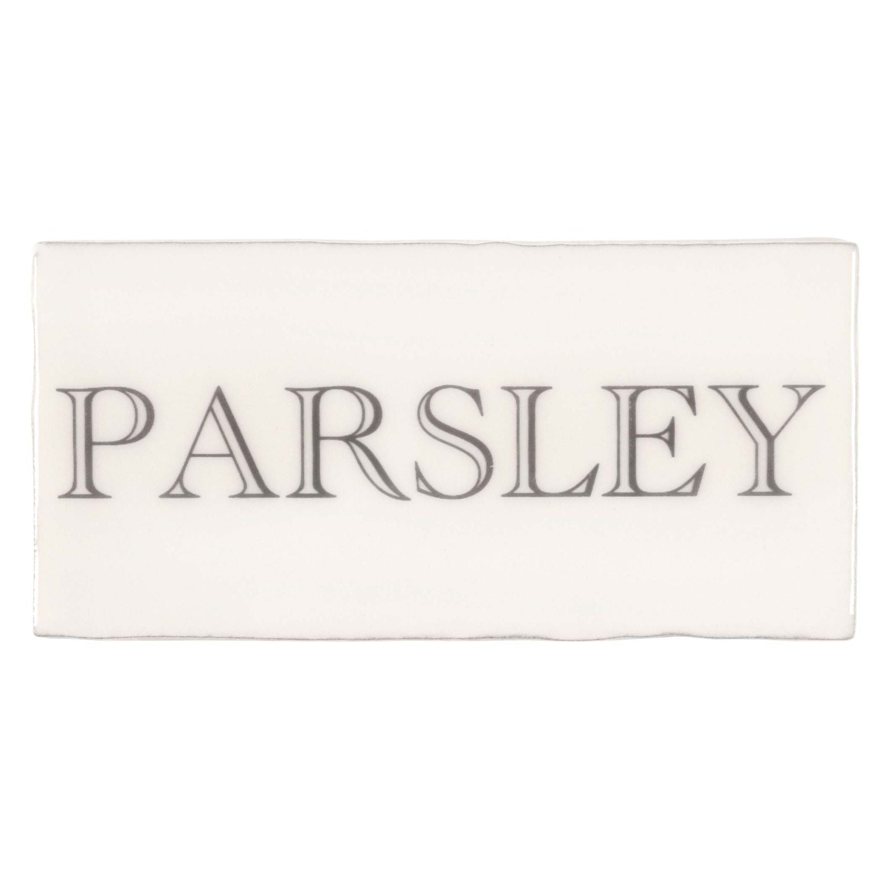Image of Parsley grey on cotton tile 6.3x12.9cm-Ceramic Tiles-Original Style-Tile.co.uk