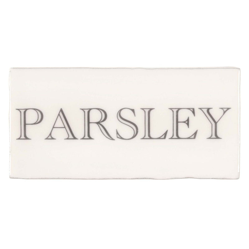 Image of Parsley grey on cotton tile 6.3x12.9cm-Ceramic Tiles-Original Style-Tile.co.uk