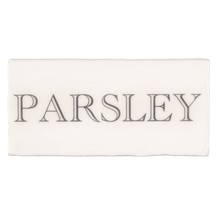 Parsley grey on cotton tile 6.3x12.9cm-Ceramic Tiles-Original Style-Tile.co.uk