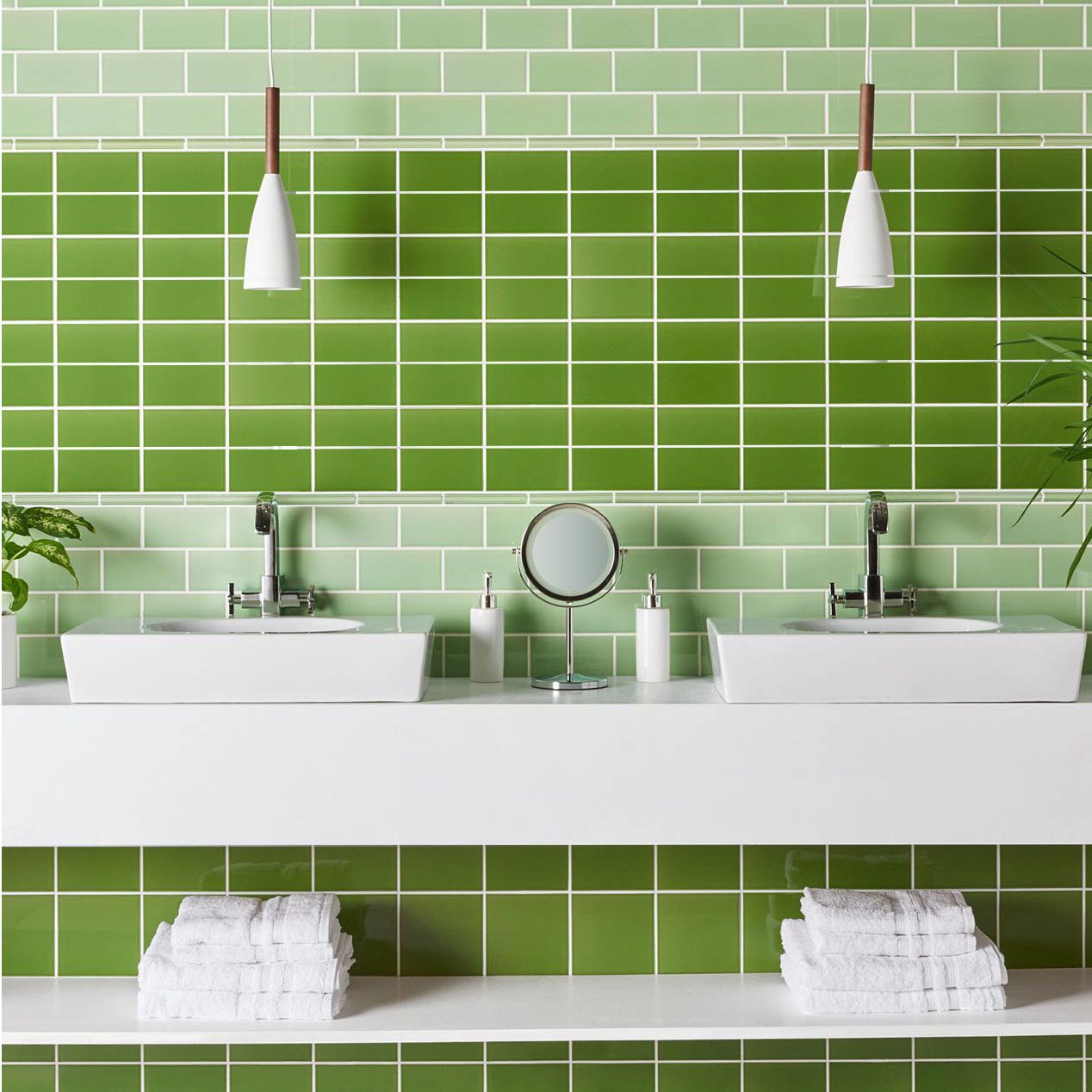 Image of Pavilion Green Half Tile 15.2x7.5cm-Ceramic wall tile-Original Style-Tile.co.uk