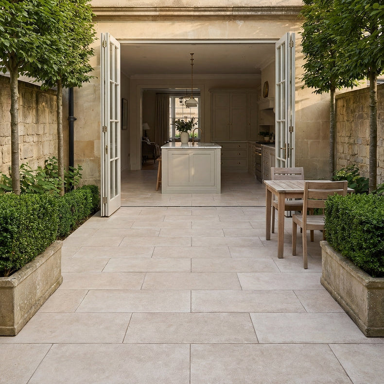 Image of Pierre Paving Beige tile Outdoor Porcelain tile 59.8x89.8cm-20mm Porcelain tile-Ca Pietra-Tile.co.uk