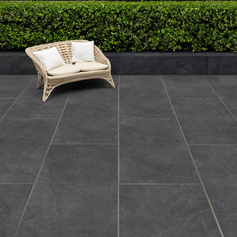 Image of Snowden Anthracite Outdoor Porcelain tile 60x120cm-20mm Porcelain tile-Monumental Tiles-tile.co.uk